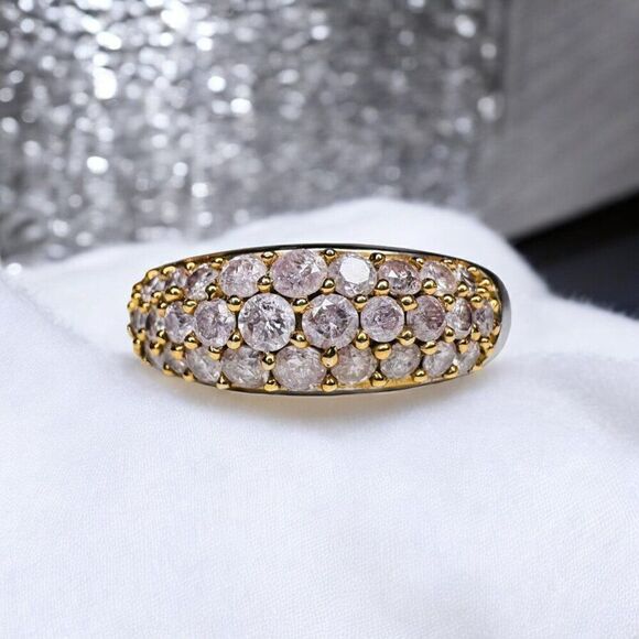 VINTAGE-14k Gold- Pink Diamond Ring -Size 9- 1 CT - Pink Champagne Diamond -4.2g - Picture 4 of 16